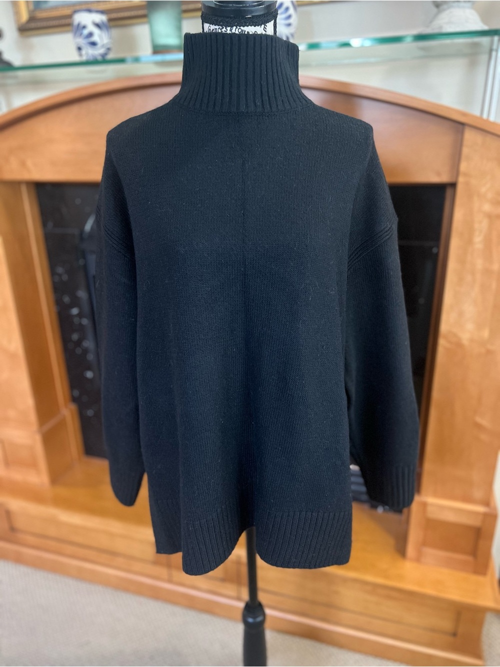 H&M Black Ribbed Turtleneck Sweater
